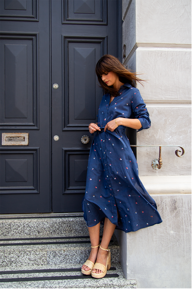 Cecile Dress – Boat Print