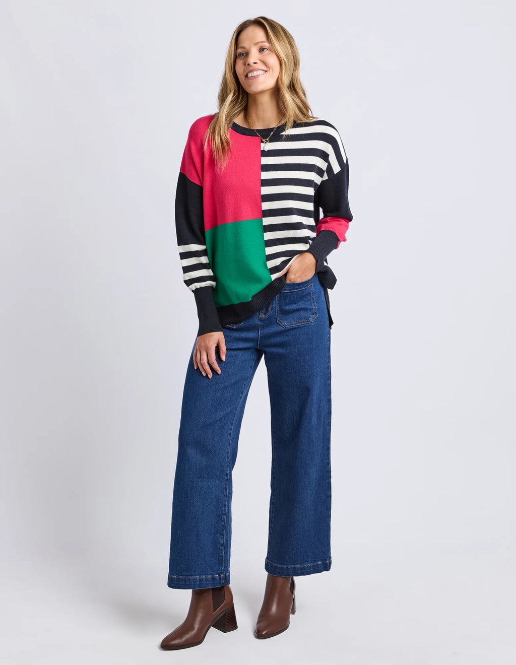Viken Knit Midnight Block Stripe