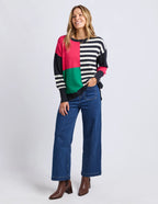Viken Knit Midnight Block Stripe