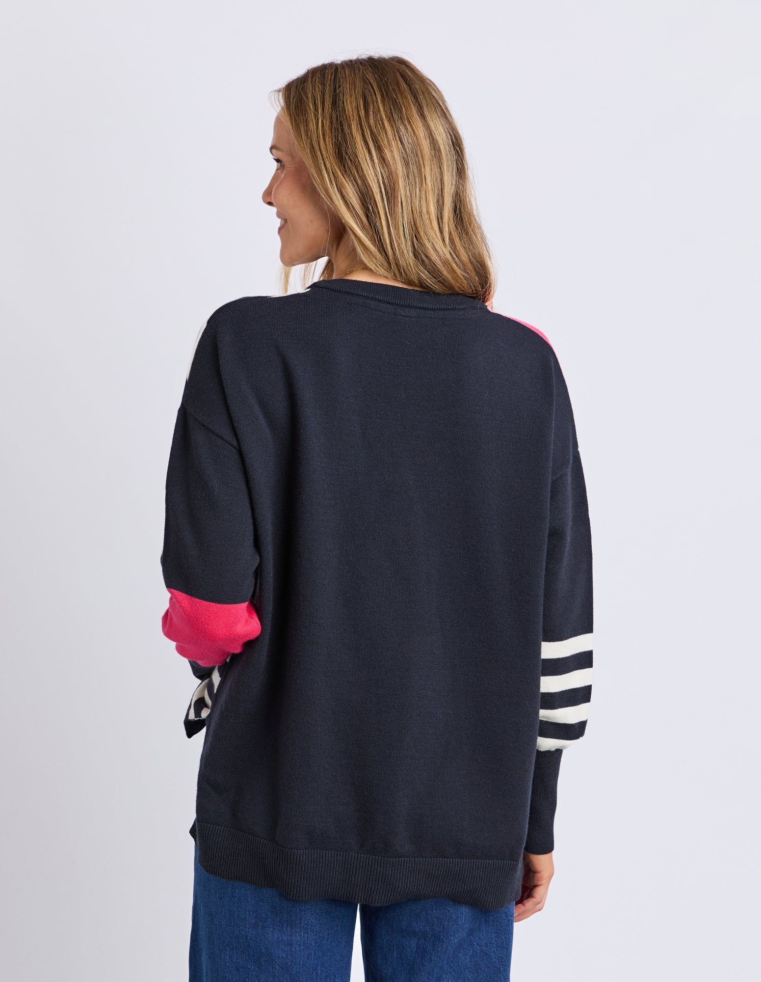 Viken Knit Midnight Block Stripe