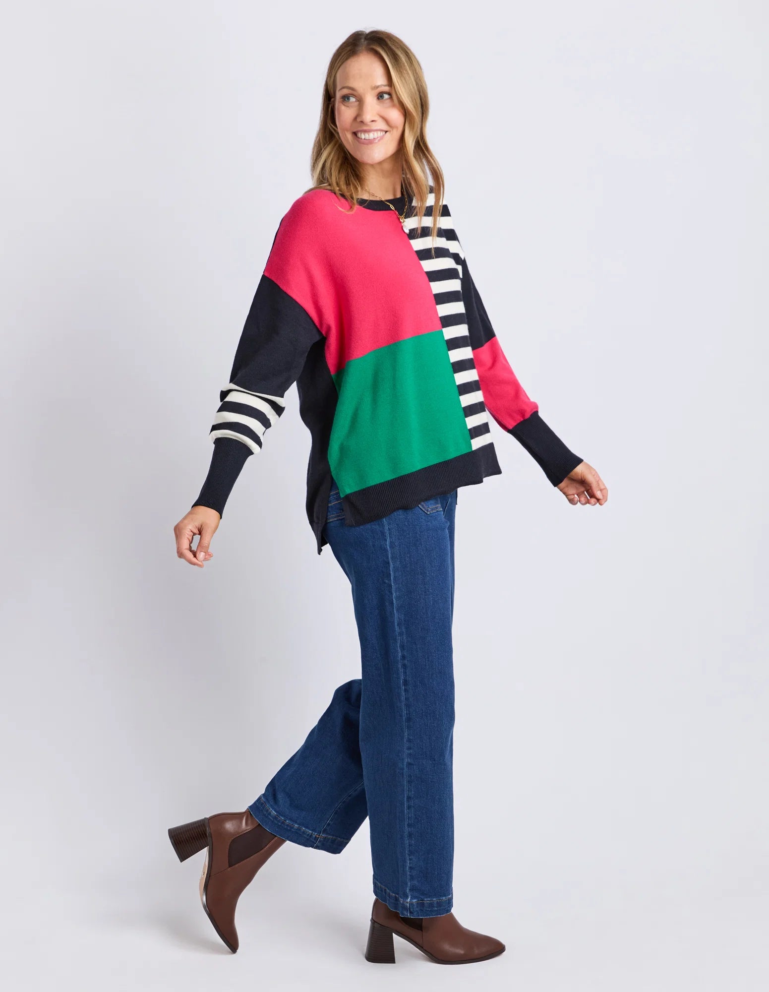 Viken Knit Midnight Block Stripe