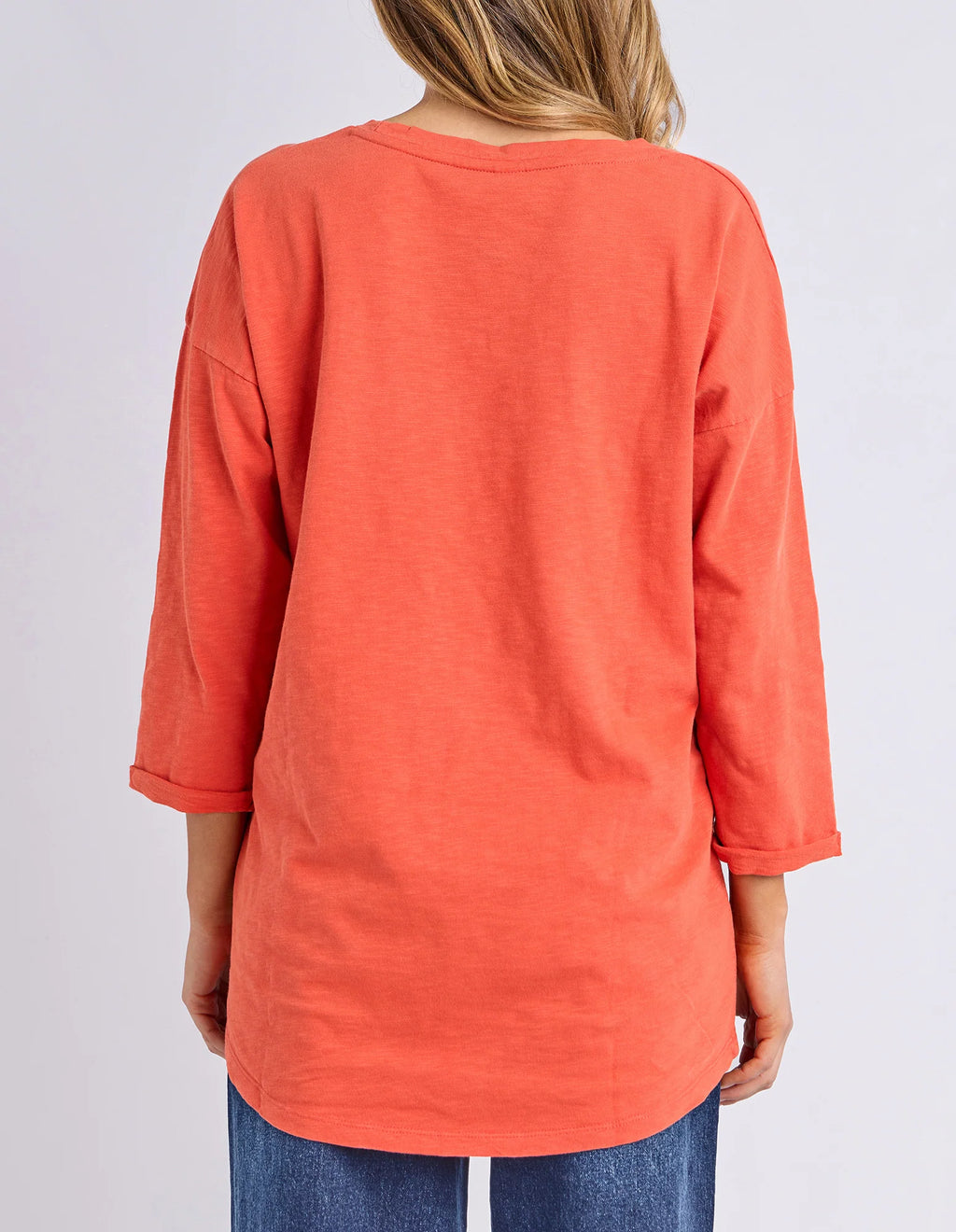 Annie 3/4 Sleeve Tee Burnt Orange