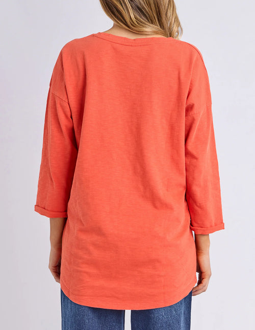 Annie 3/4 Sleeve Tee Burnt Orange