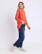 Annie 3/4 Sleeve Tee Burnt Orange