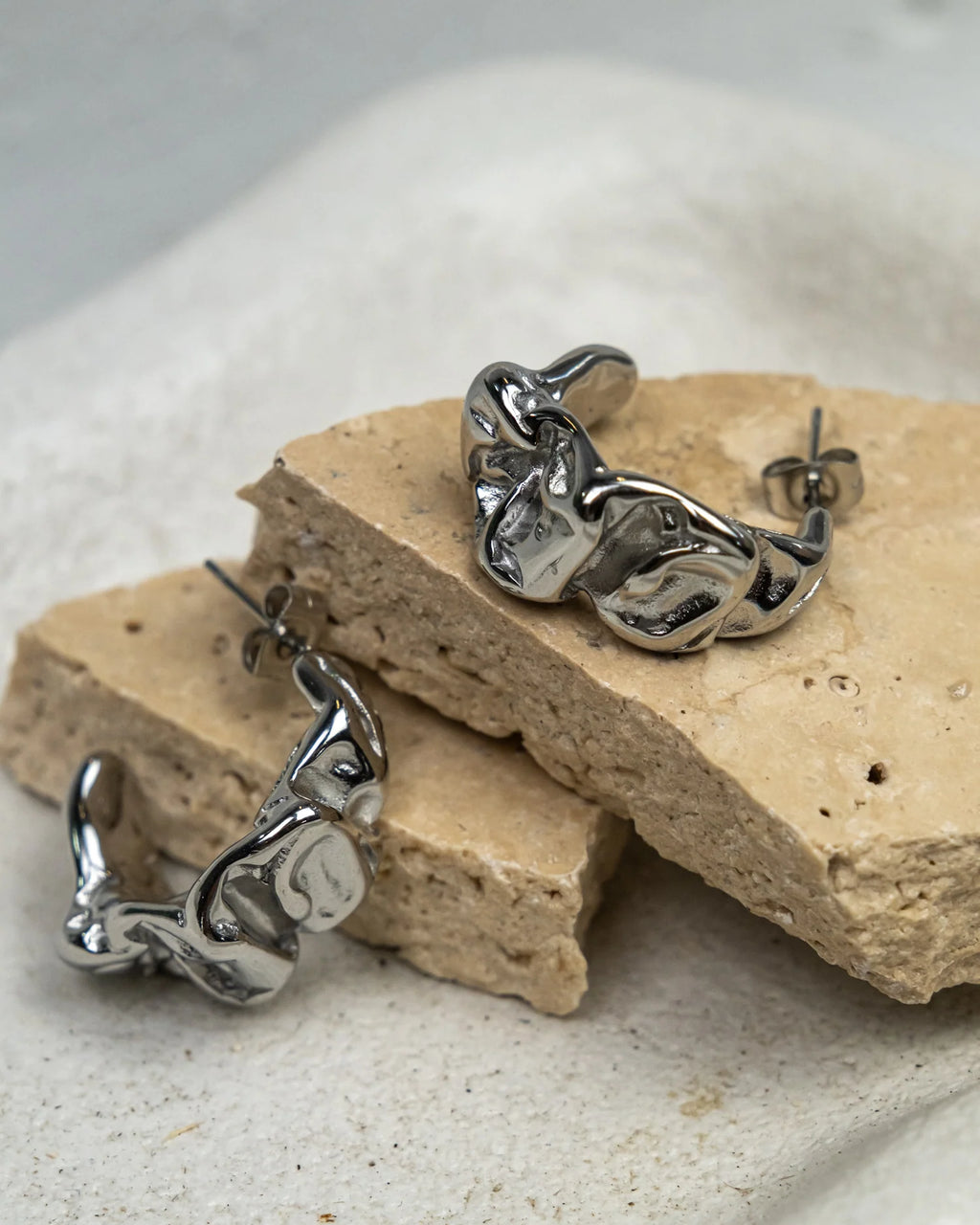 Dzintra Abstract Hoop Earrings