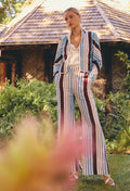 Willow Linen Viscose Pant in Iridescent Stripe