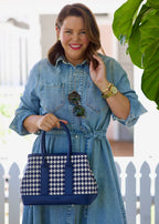 Harriet - Navy Houndstooth