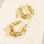 Lavinia Braided Gold Hoop Earrings