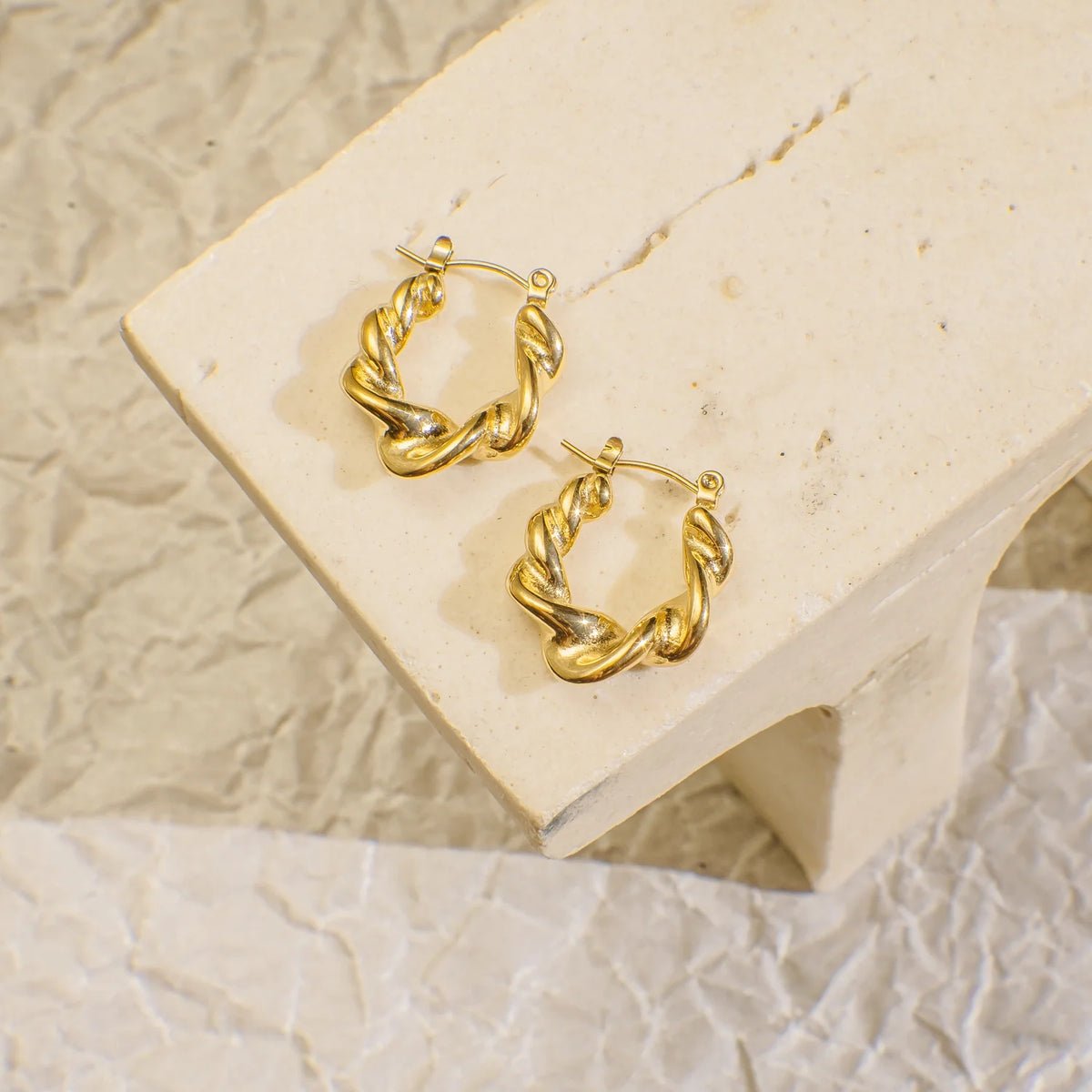 Lavinia Braided Gold Hoop Earrings