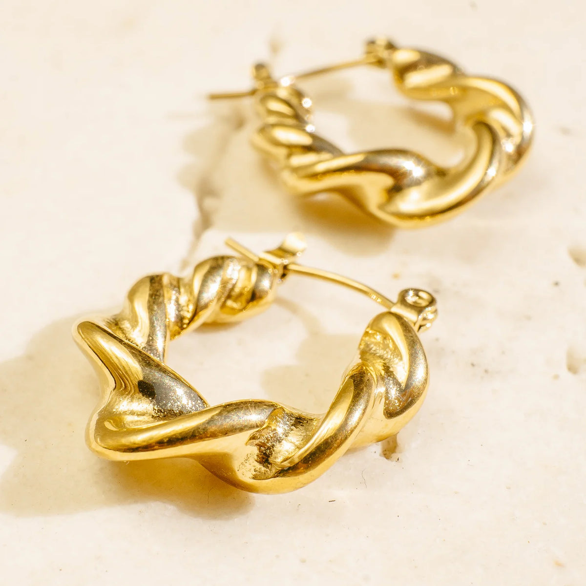 Lavinia Braided Gold Hoop Earrings