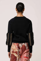 Arden Merino Wool Blend Jacquard Knit Top