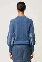 Arden Merino Wool Blend Jacquard Knit Top
