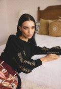 Arden Merino Wool Blend Jacquard Knit Top