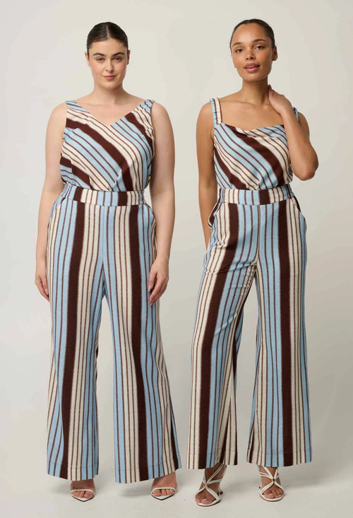 Delray Reversible Cupro V-neck Cami in Iridescent Stripe