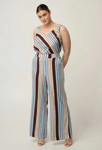 Delray Reversible Cupro V-neck Cami in Iridescent Stripe