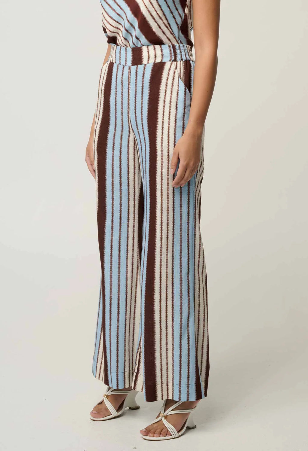 Willow Linen Viscose Pant in Iridescent Stripe