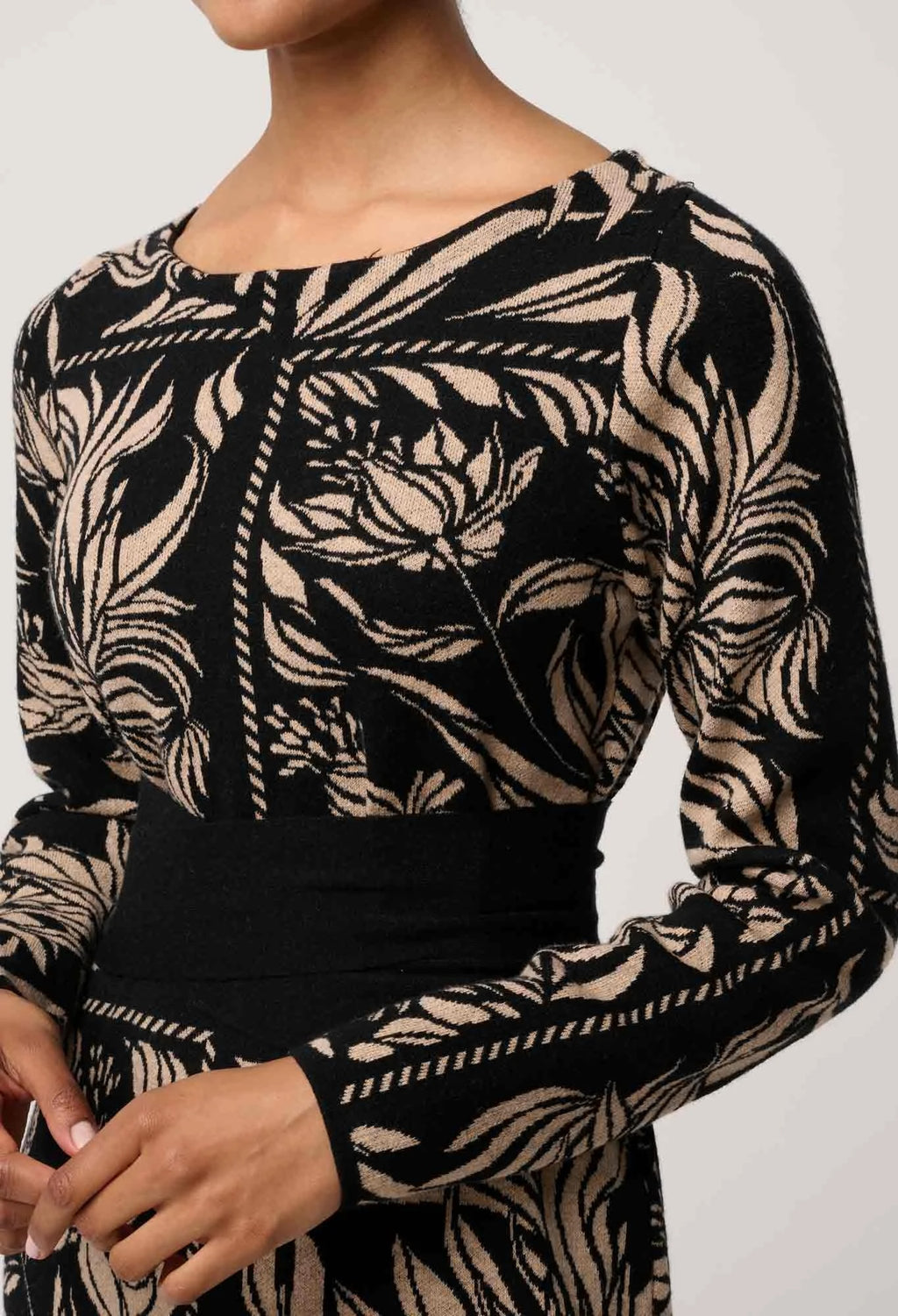Wanderer Merino Wool Blend Floral Knit Dress