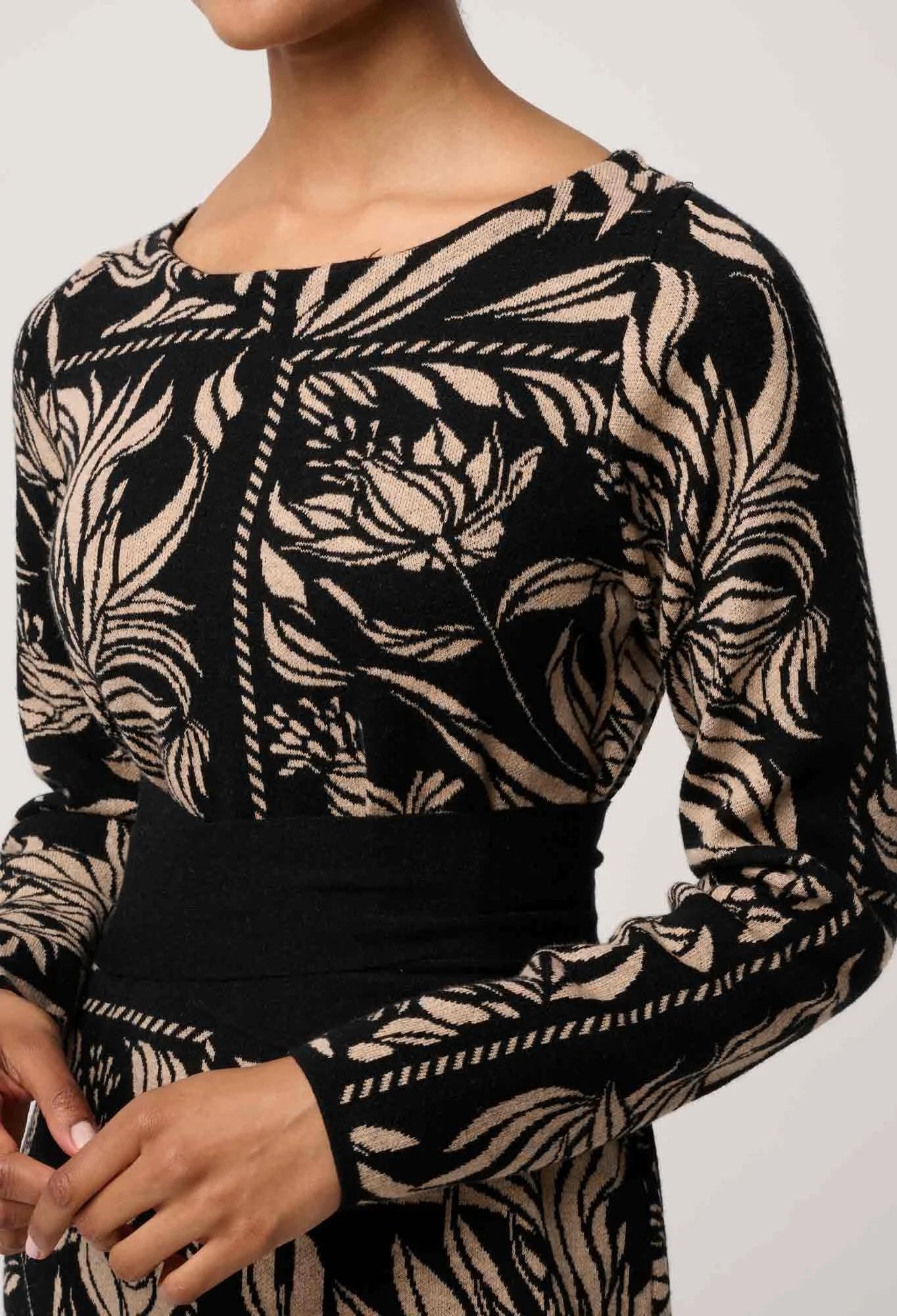 Wanderer Merino Wool Blend Floral Knit Dress