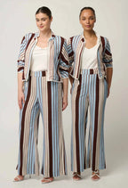 Delray Reversible Linen Viscose Jacket in Nautilus Bloom / Iridescent Stripe