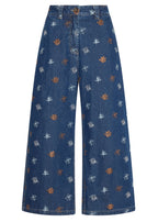 Gilt Embroidered Denim Pant