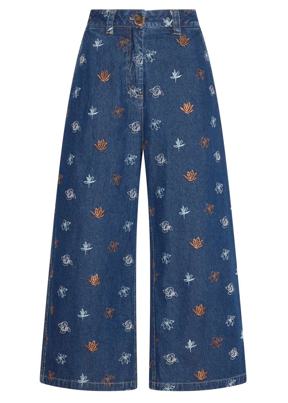 Gilt Embroidered Denim Pant