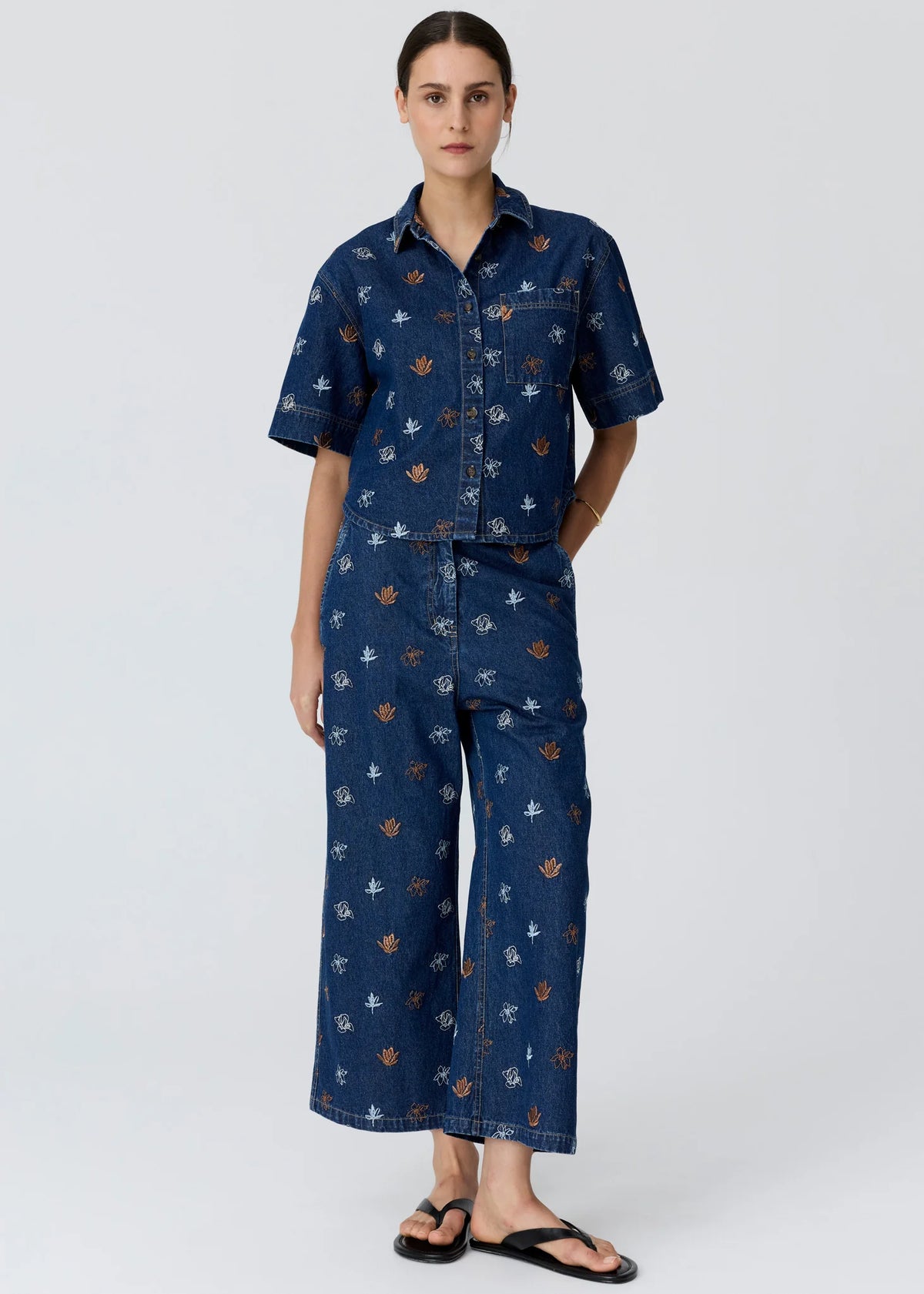 Gilt Embroidered Denim Shirt