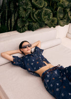 Gilt Embroidered Denim Pant