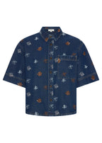 Gilt Embroidered Denim Shirt