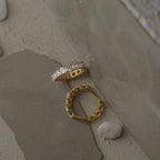 Rina Crystal Gold Hoop Earrings