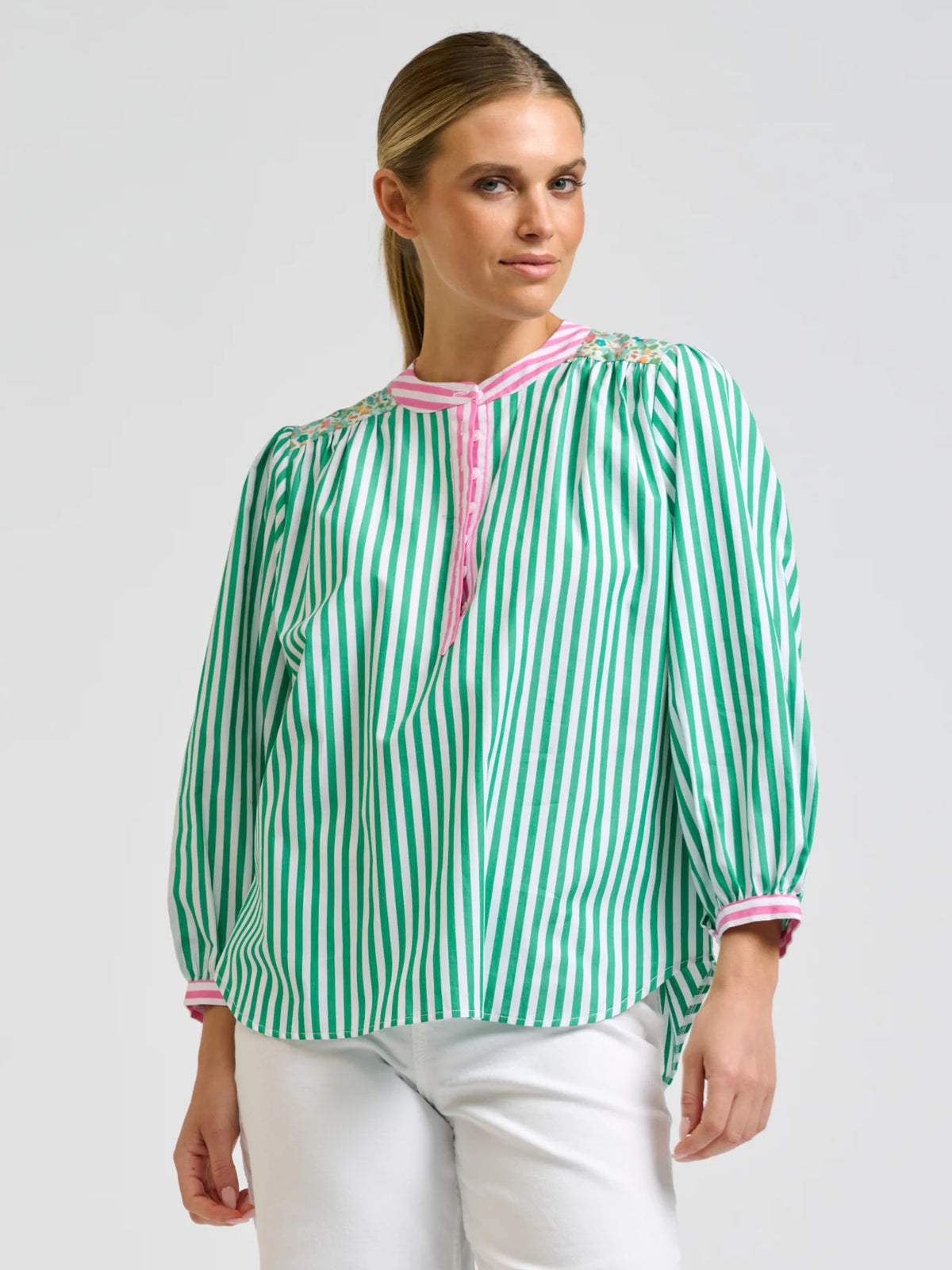 Mary Shirt - Green Combo