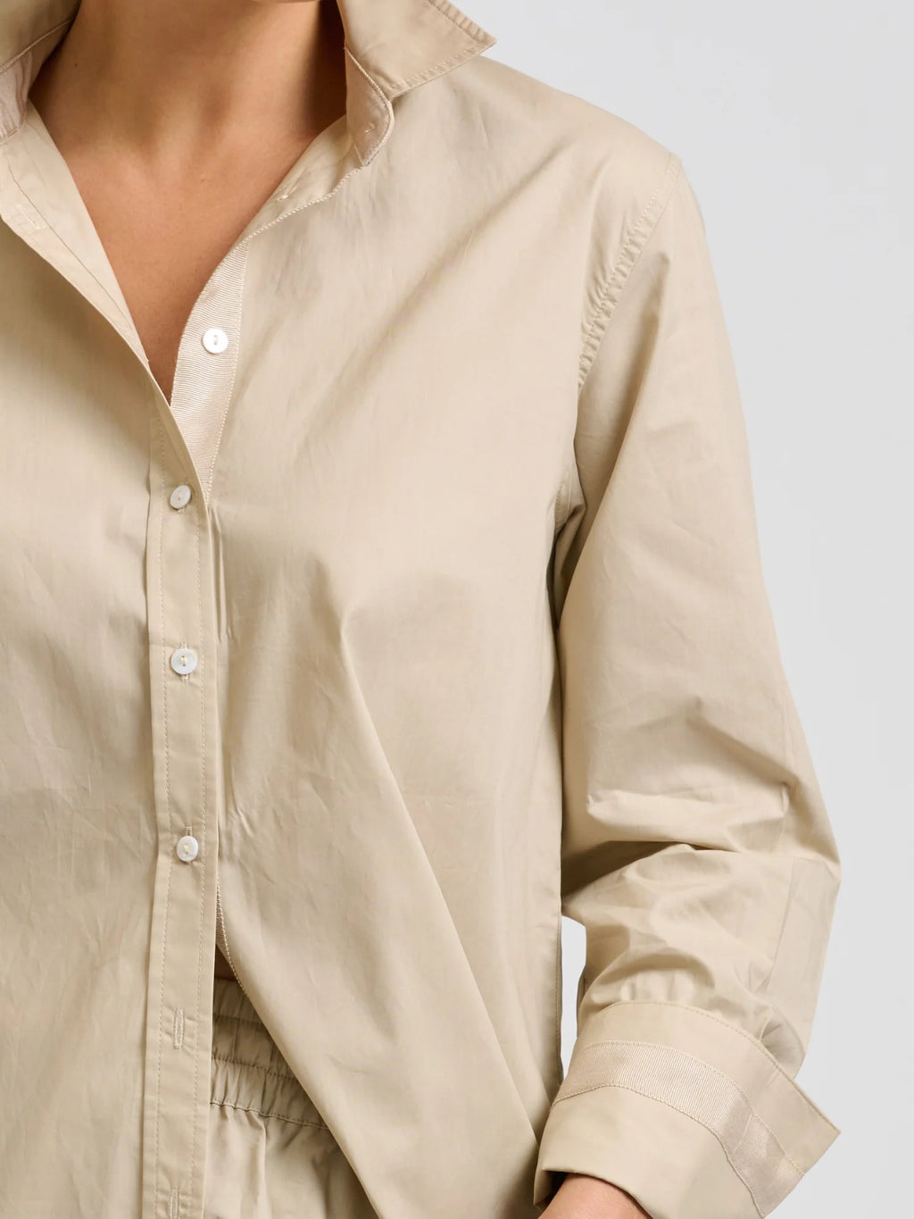 Elodie Trim Shirt - Biscuit
