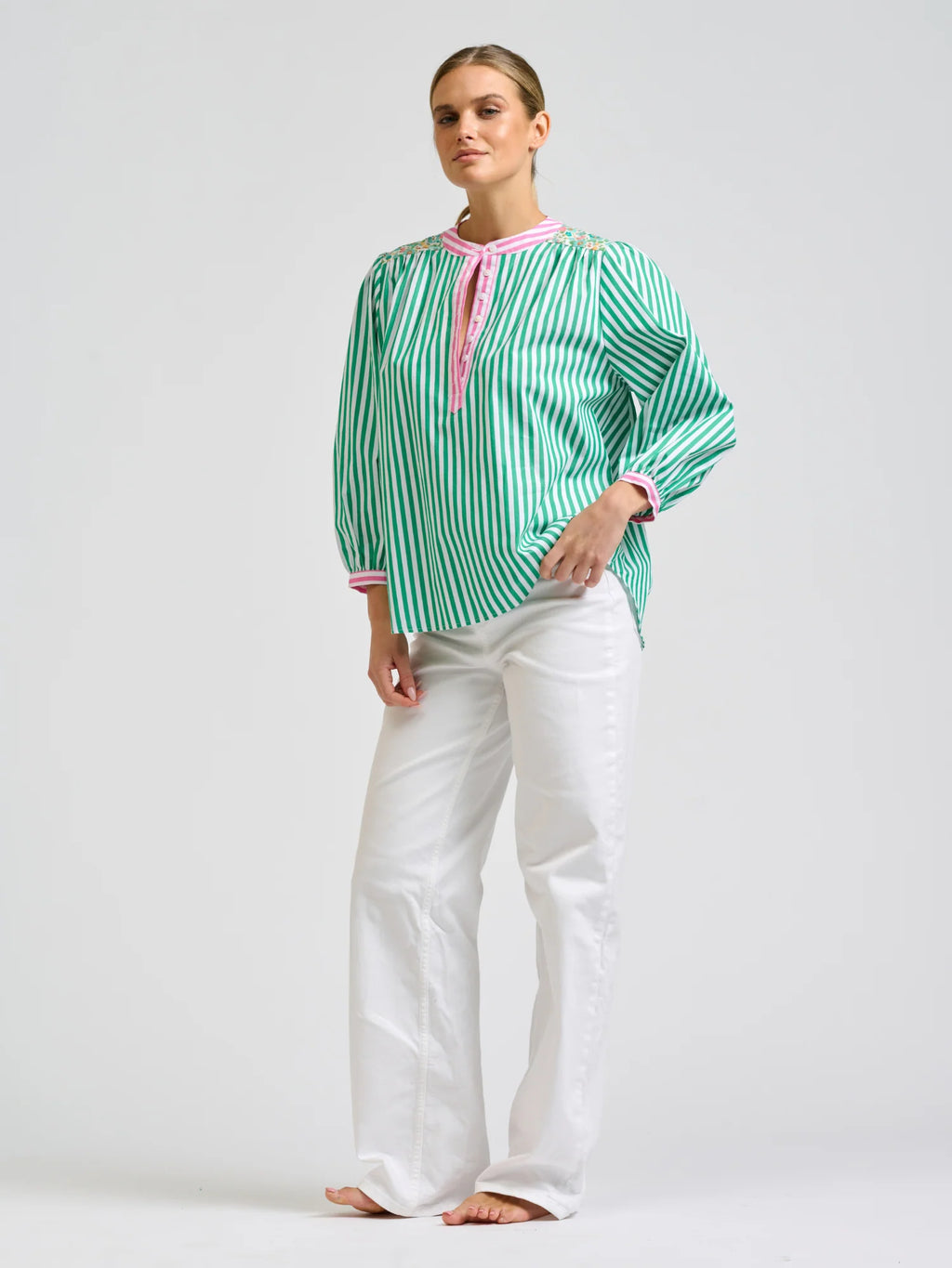 Mary Shirt - Green Combo