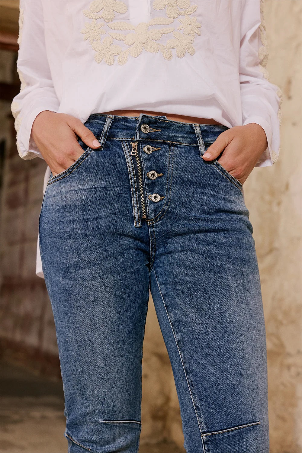 Zip & Button Jean