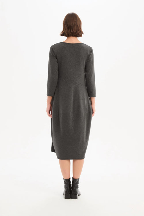 Diagonal Seam Knit Dress