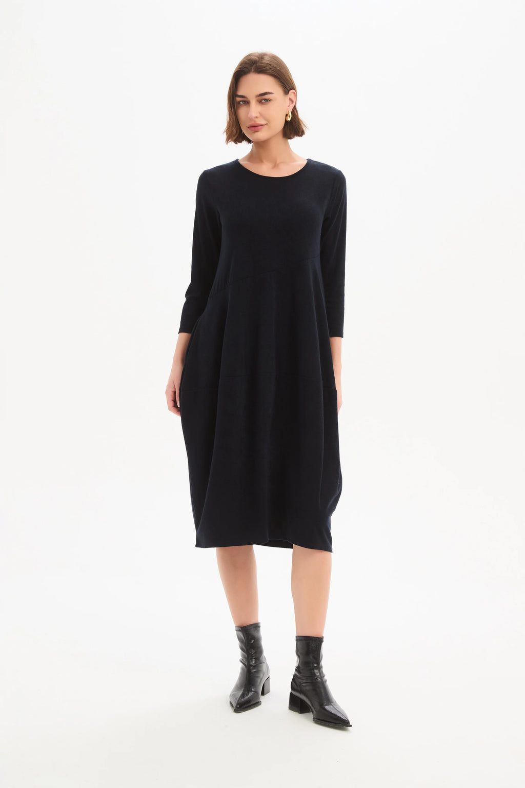 Diagonal Seam Knit Dress