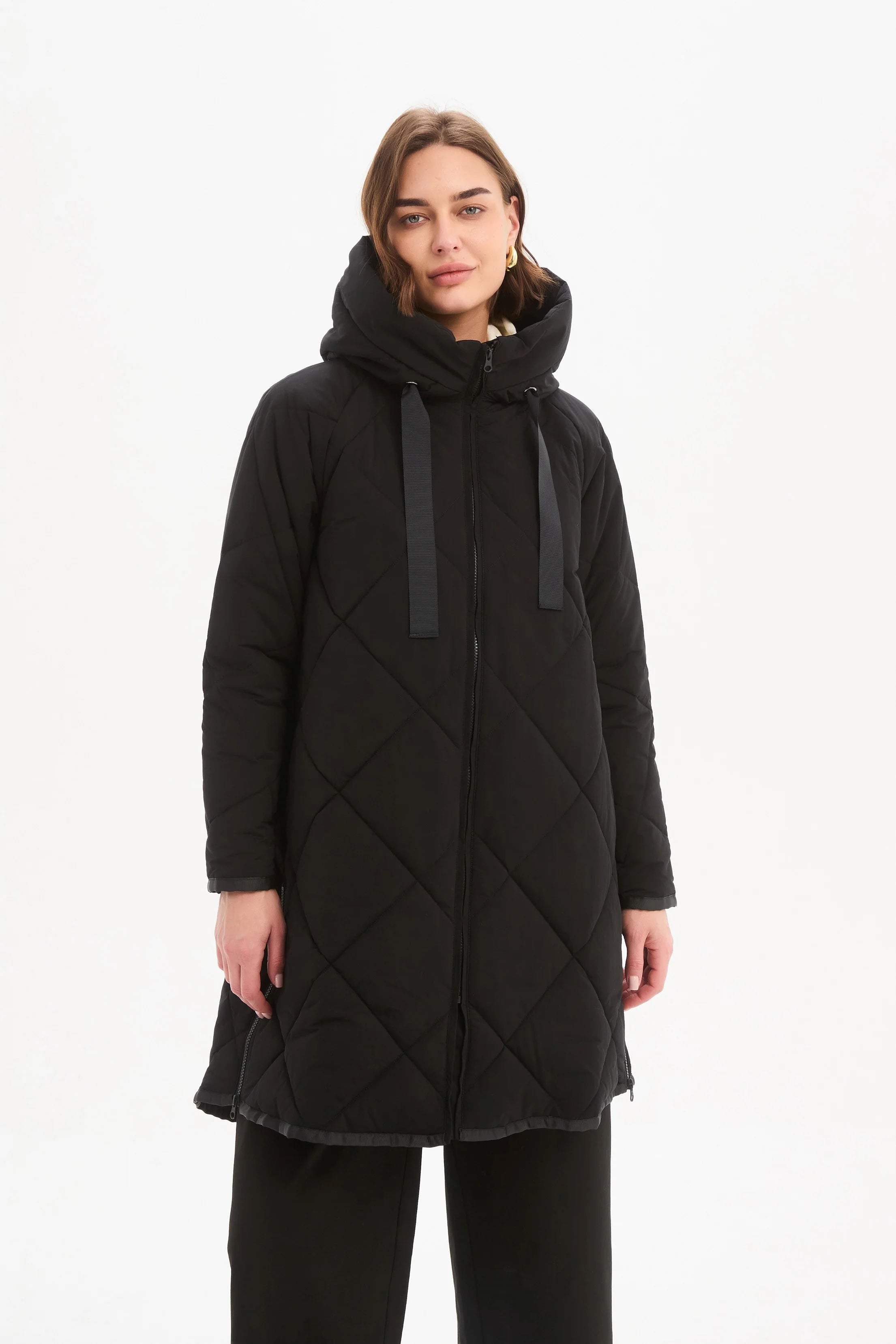 Zip Hem Winter Coat
