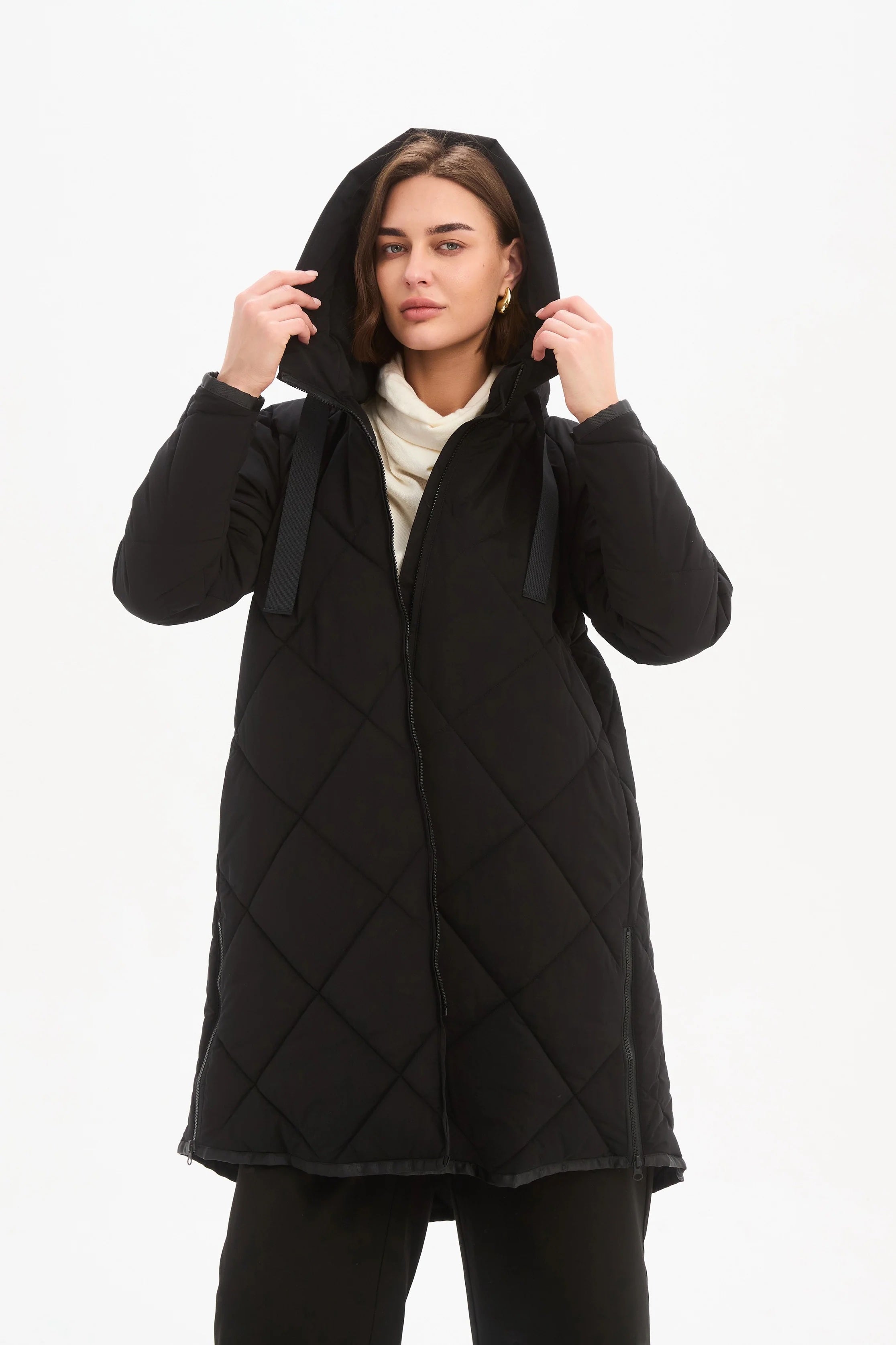 Zip Hem Winter Coat