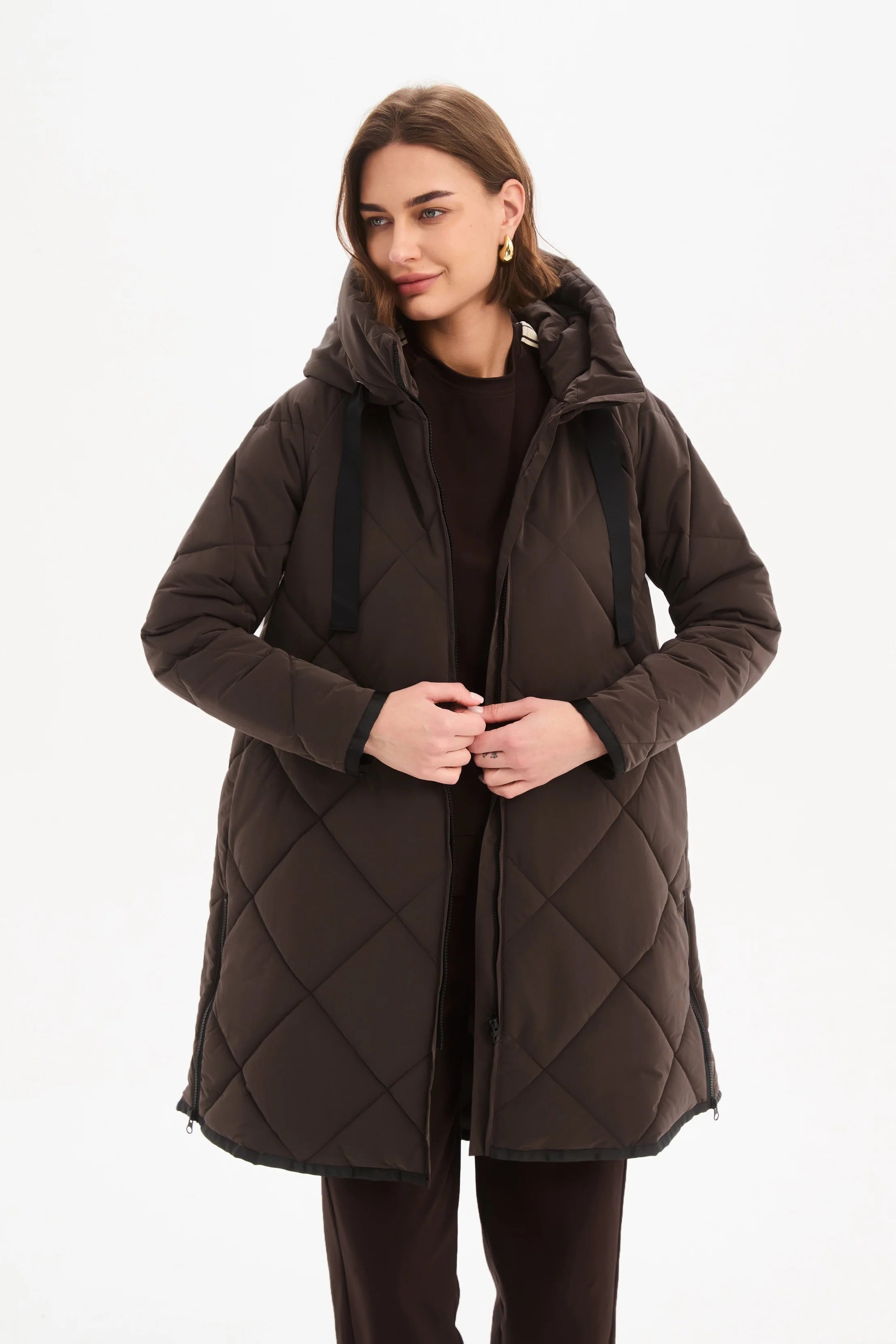 Zip Hem Winter Coat