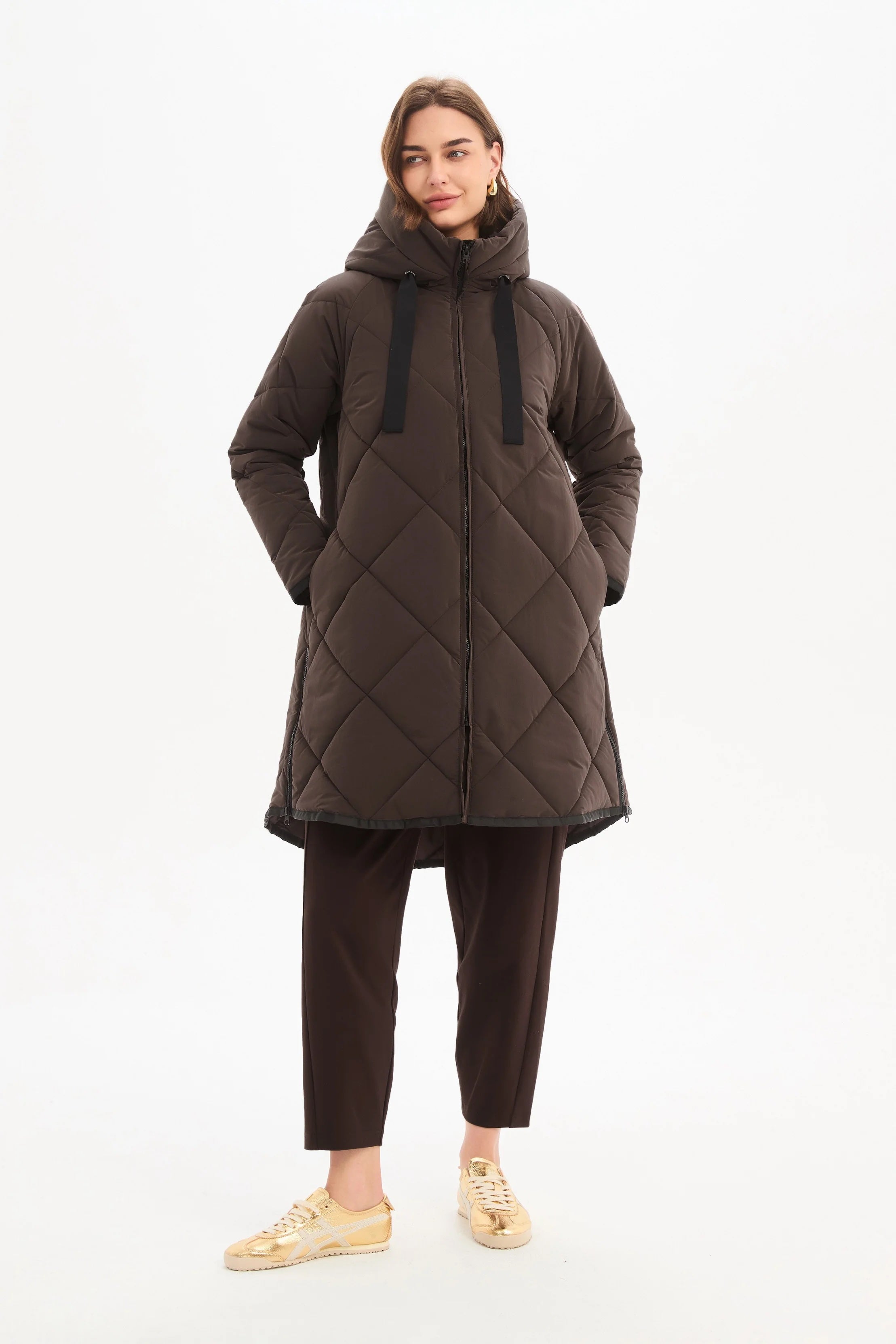 Zip Hem Winter Coat