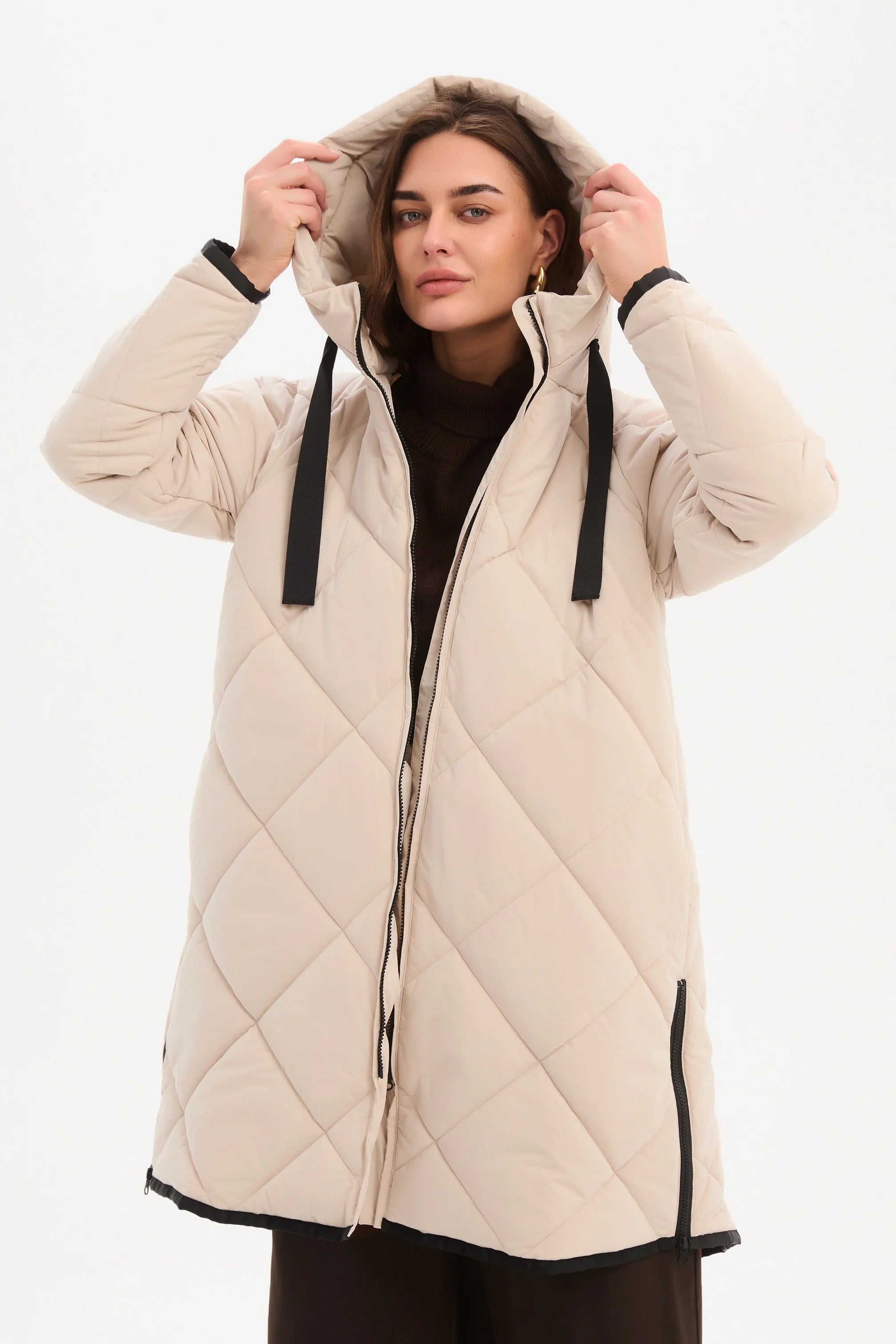 Zip Hem Winter Coat
