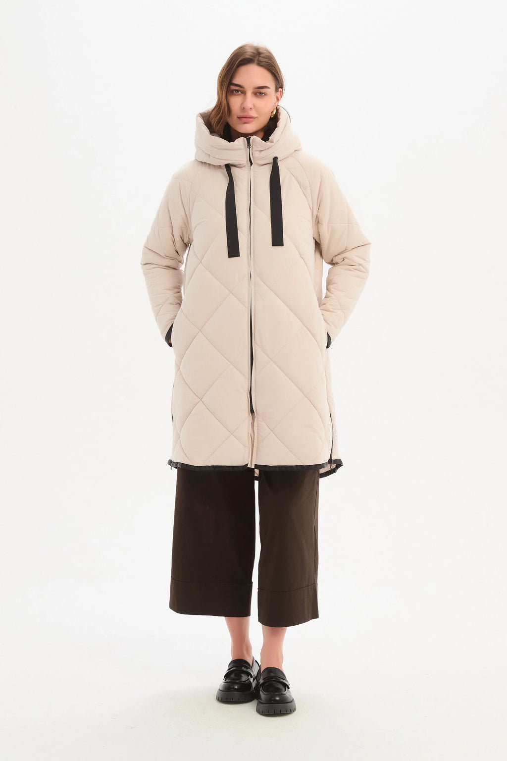 Zip Hem Winter Coat