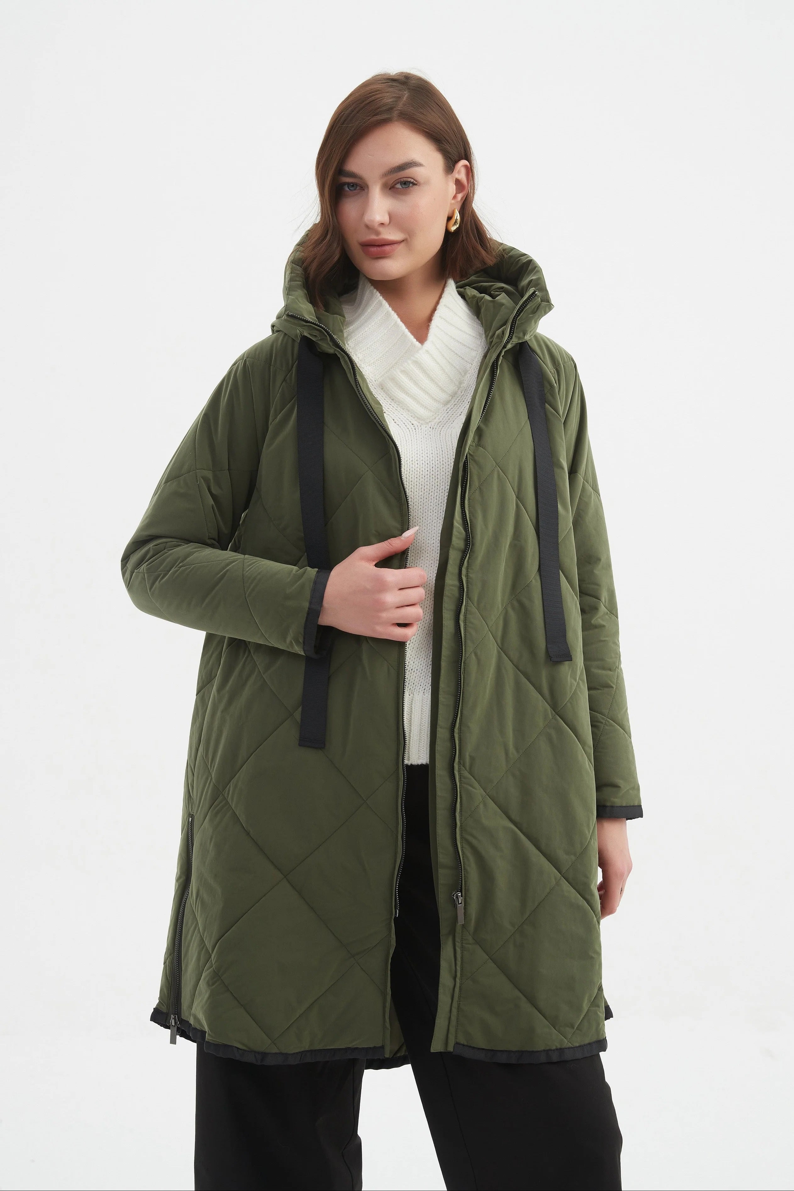 Zip Hem Winter Coat