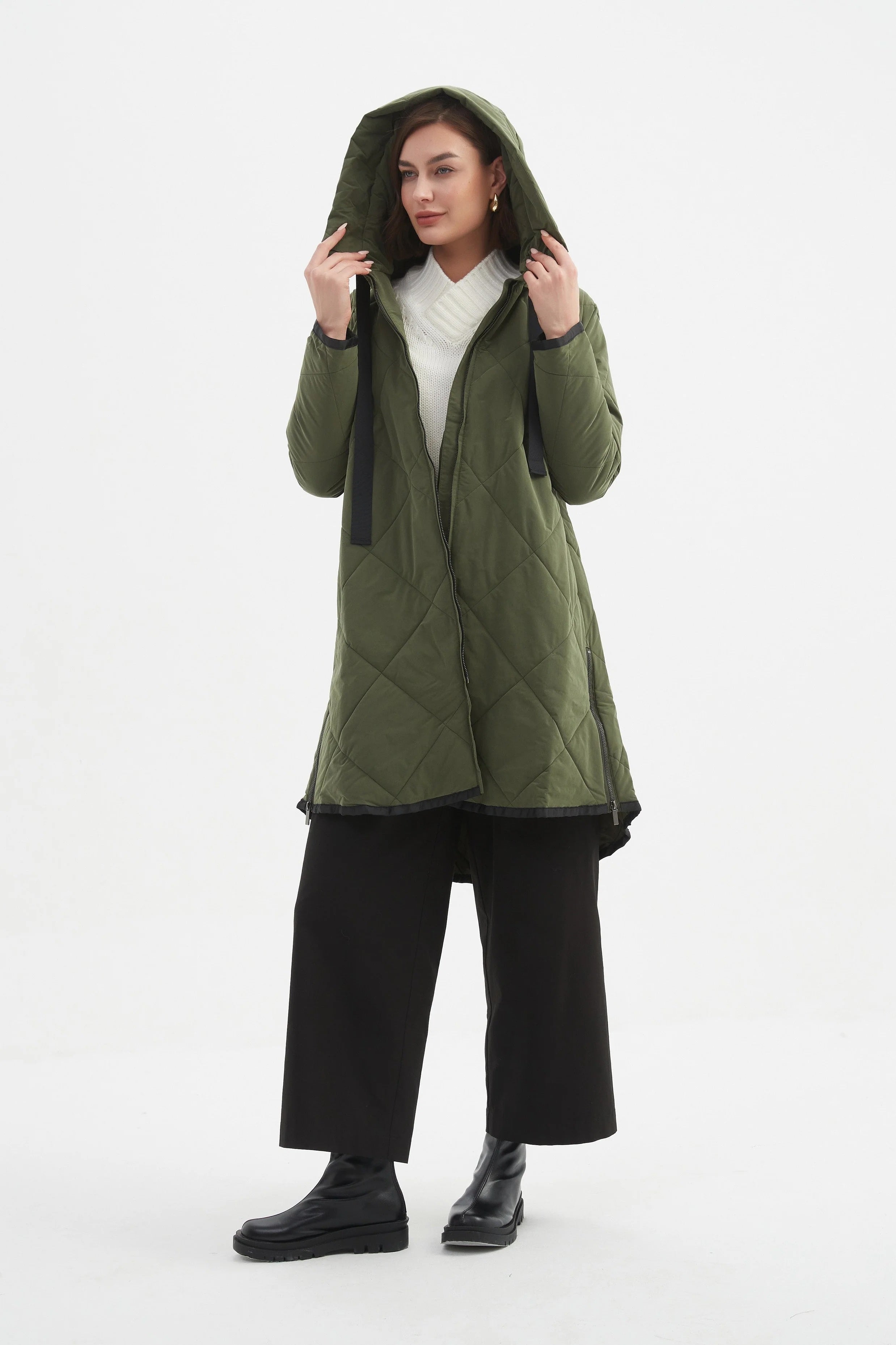 Zip Hem Winter Coat
