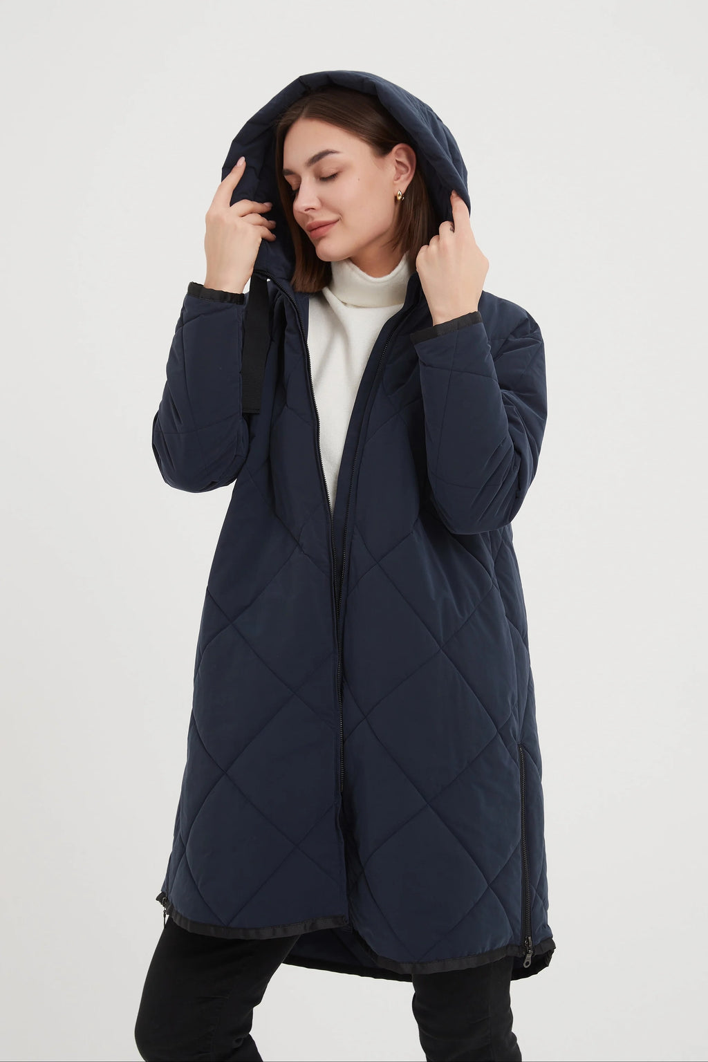 Zip Hem Winter Coat