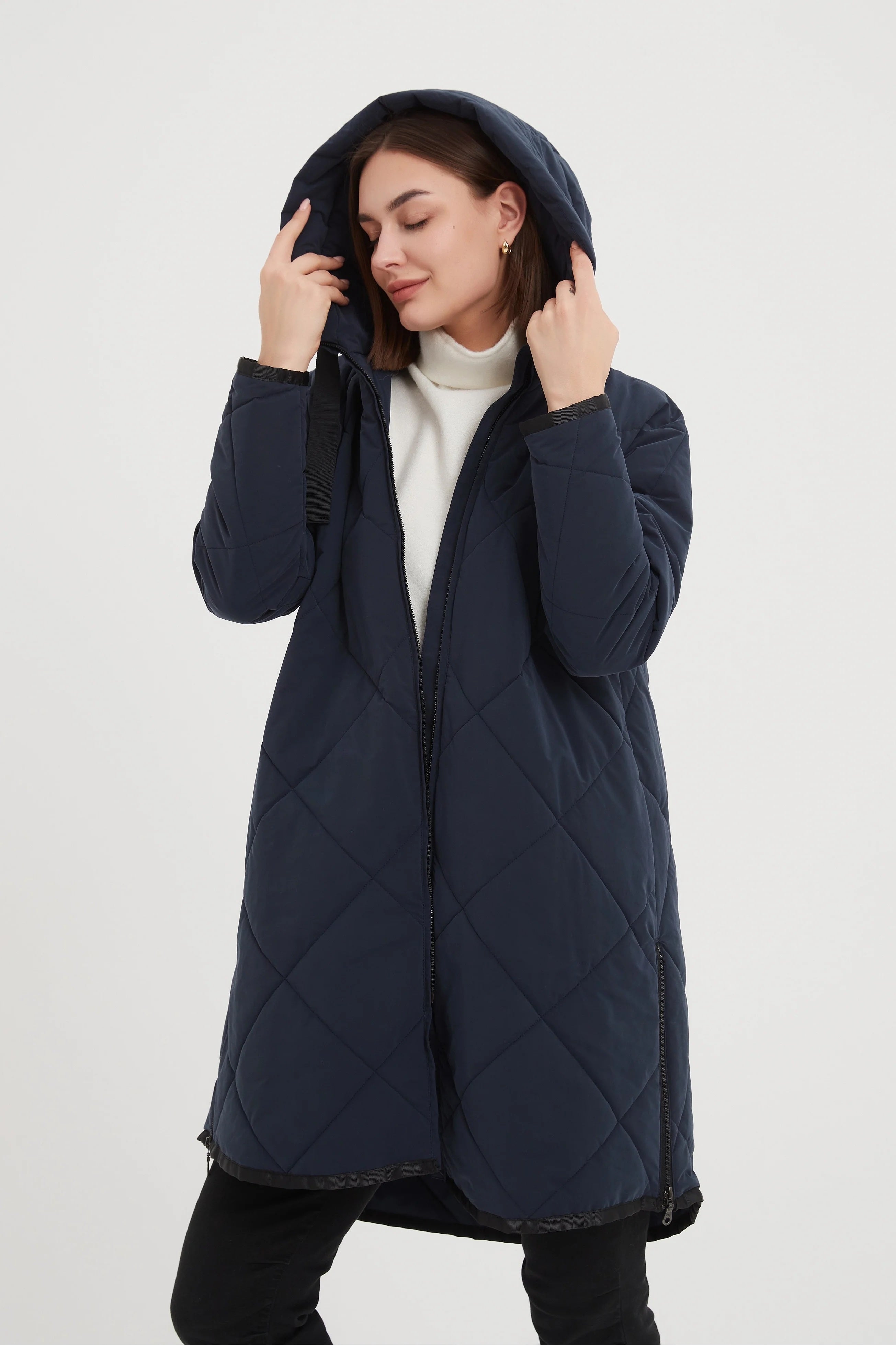 Zip Hem Winter Coat