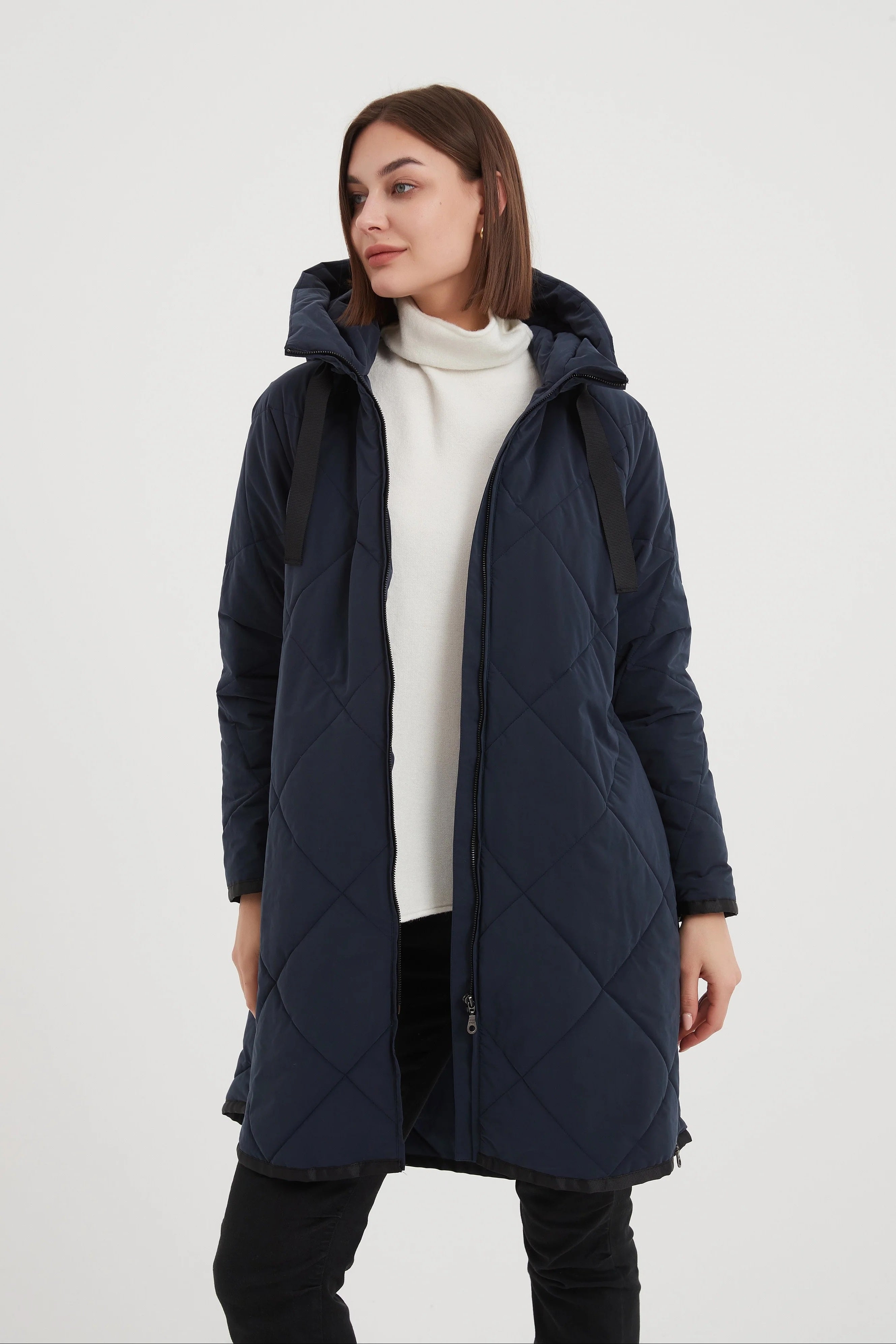 Zip Hem Winter Coat