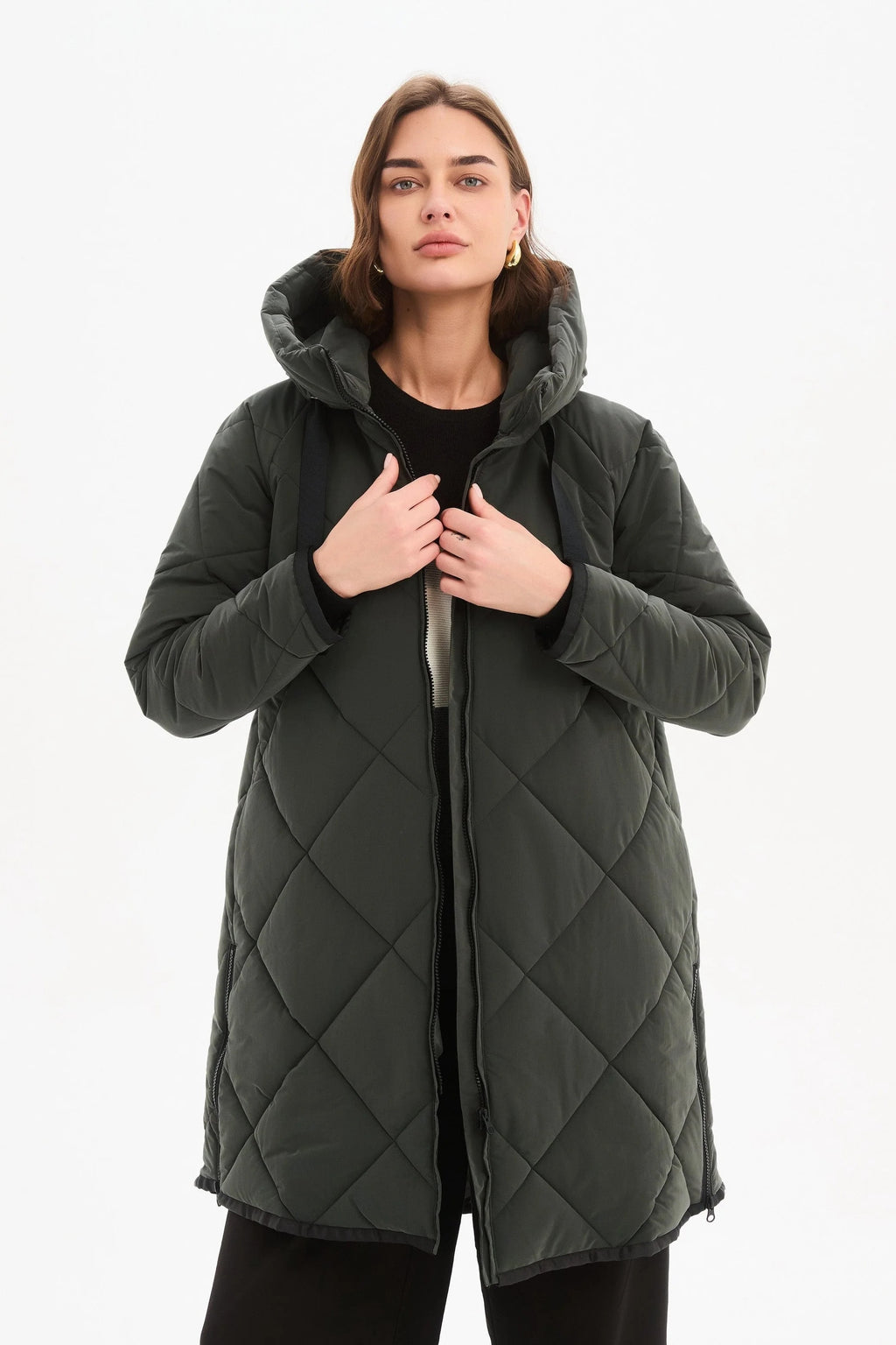 Zip Hem Winter Coat