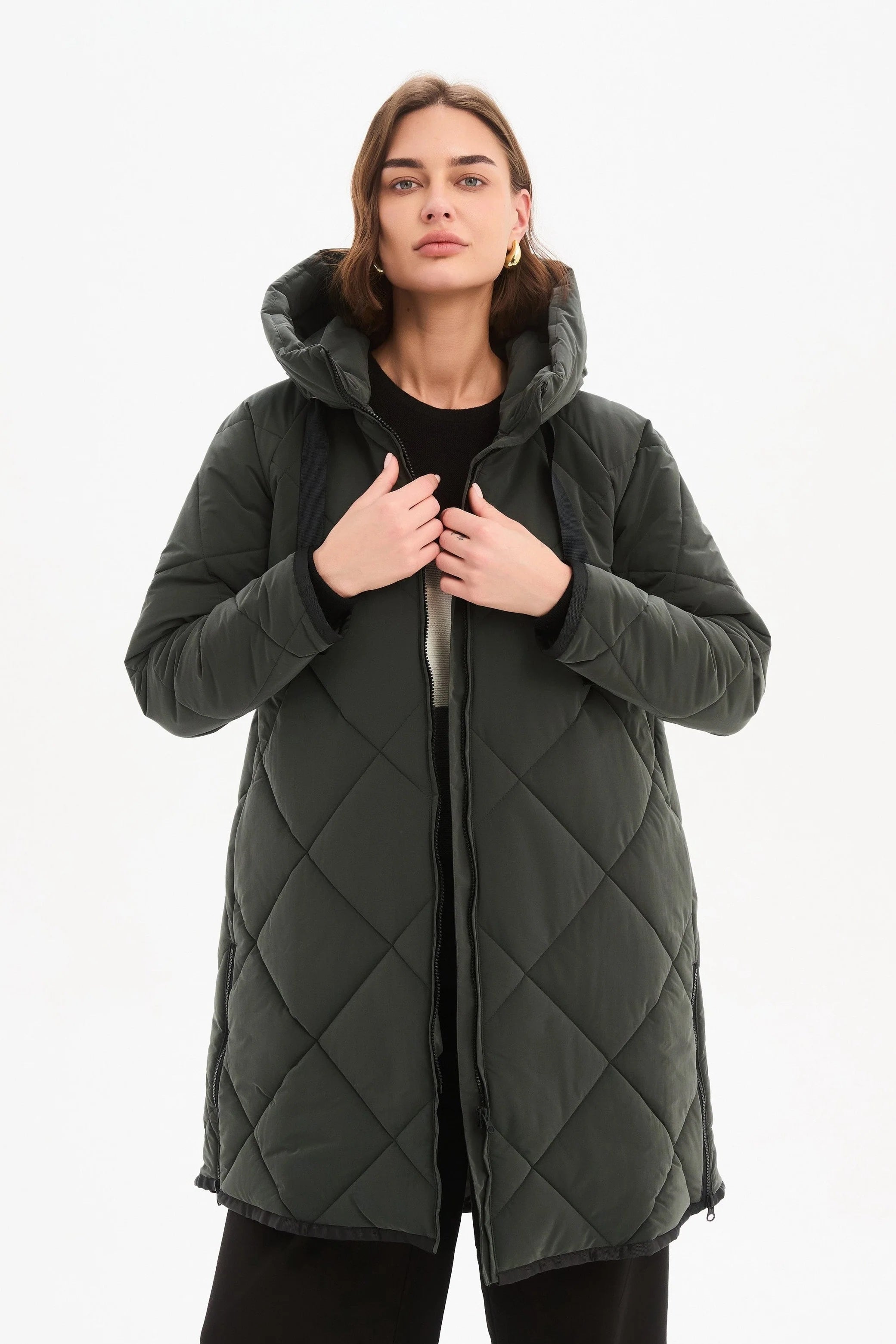 Zip Hem Winter Coat