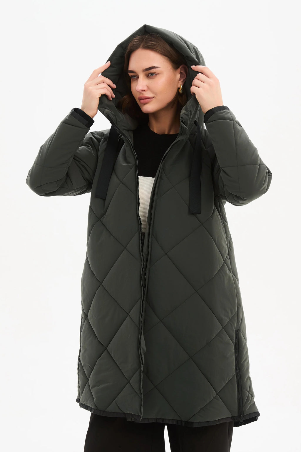 Zip Hem Winter Coat
