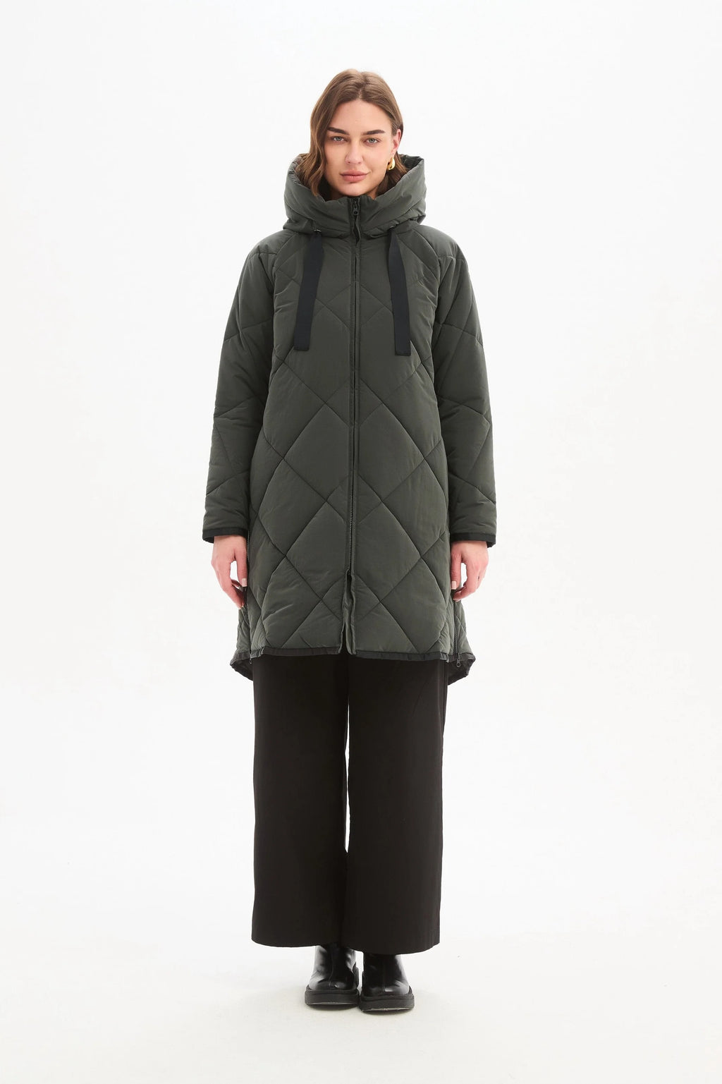 Zip Hem Winter Coat